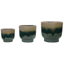 Reactive Glaze Terracotta Footed Planter 5in
