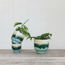 Reactive Glaze Terracotta Footed Planter 6.5in