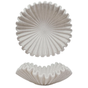 Ruffled Centerpiece Bowl Cream Stone Finish 20in