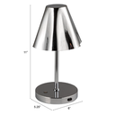 Ruffled LED Table Lamp With Touch Sensor Chrome 11in