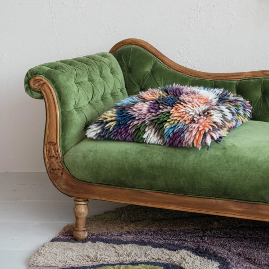 Wool Shag Pillow Assorted 20x20in