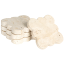 Travertine Coasters With Scalloped Edge 4pc