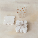 Travertine Coasters With Scalloped Edge 4pc