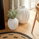 Amia Round Vase White Magnesia 11in
