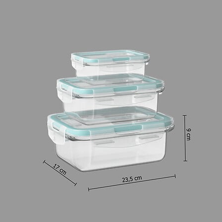 Clipeat Glass Food Containers 3pc