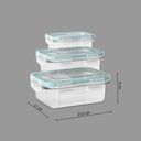 Clipeat Glass Food Containers 3pc