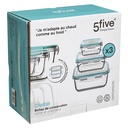 Clipeat Glass Food Containers Square 3pc