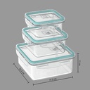 Clipeat Glass Food Containers Square 3pc