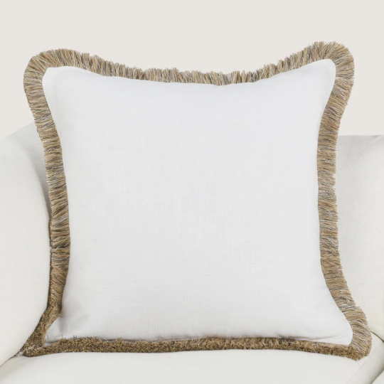 Cara Pillow Ivory Natural 24x24in