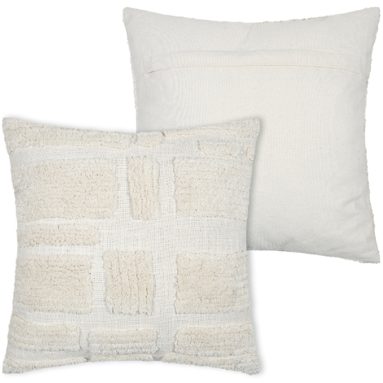 Balma Pillow Ecru 18x18in