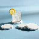 Scallop Marble Coaster Set 4pc 4in