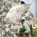 Casablanca Pillow Gold Palms 16x16in