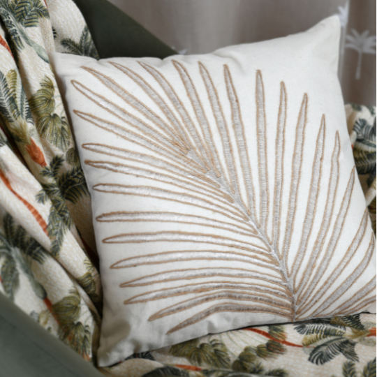 Casablanca Pillow Natural Palm 16x16in