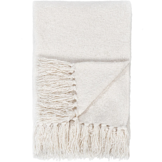Aria Boucle Throw Ivory 50x70in