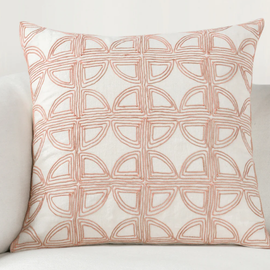 Elea Pillow Ivory Blush 22x22in