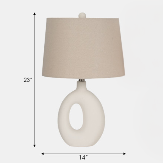 Cut Out Table Lamp White 23in