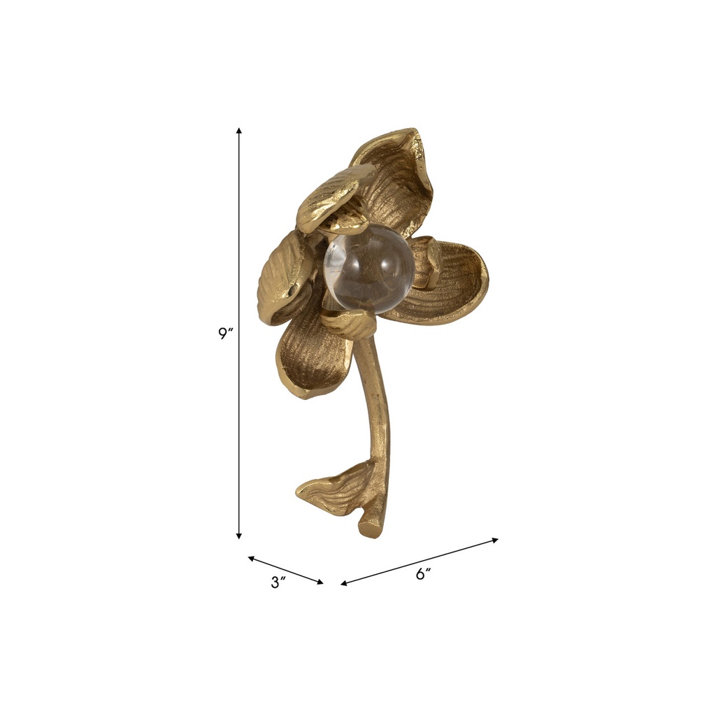 Darby Metal Flower Champagne 9in