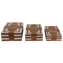Ivory Wood Inlay Boxes 11in