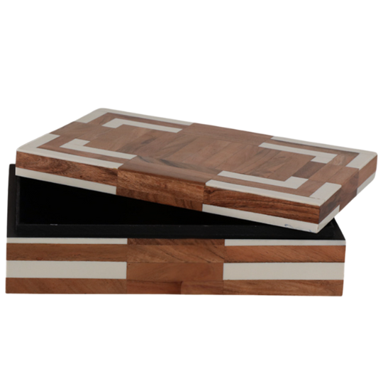 Ivory Wood Inlay Boxes 12in