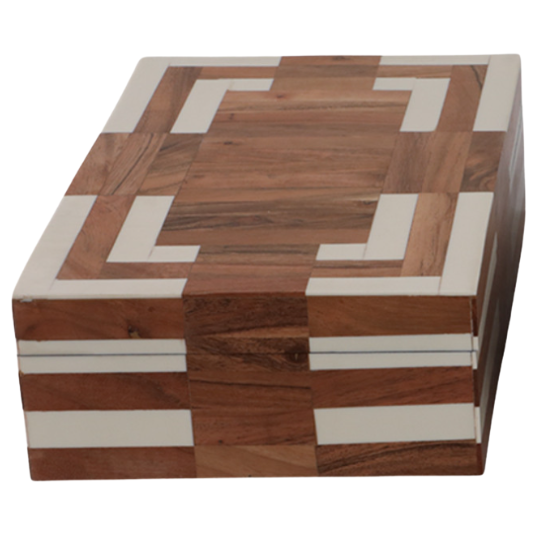 Ivory Wood Inlay Boxes 12in