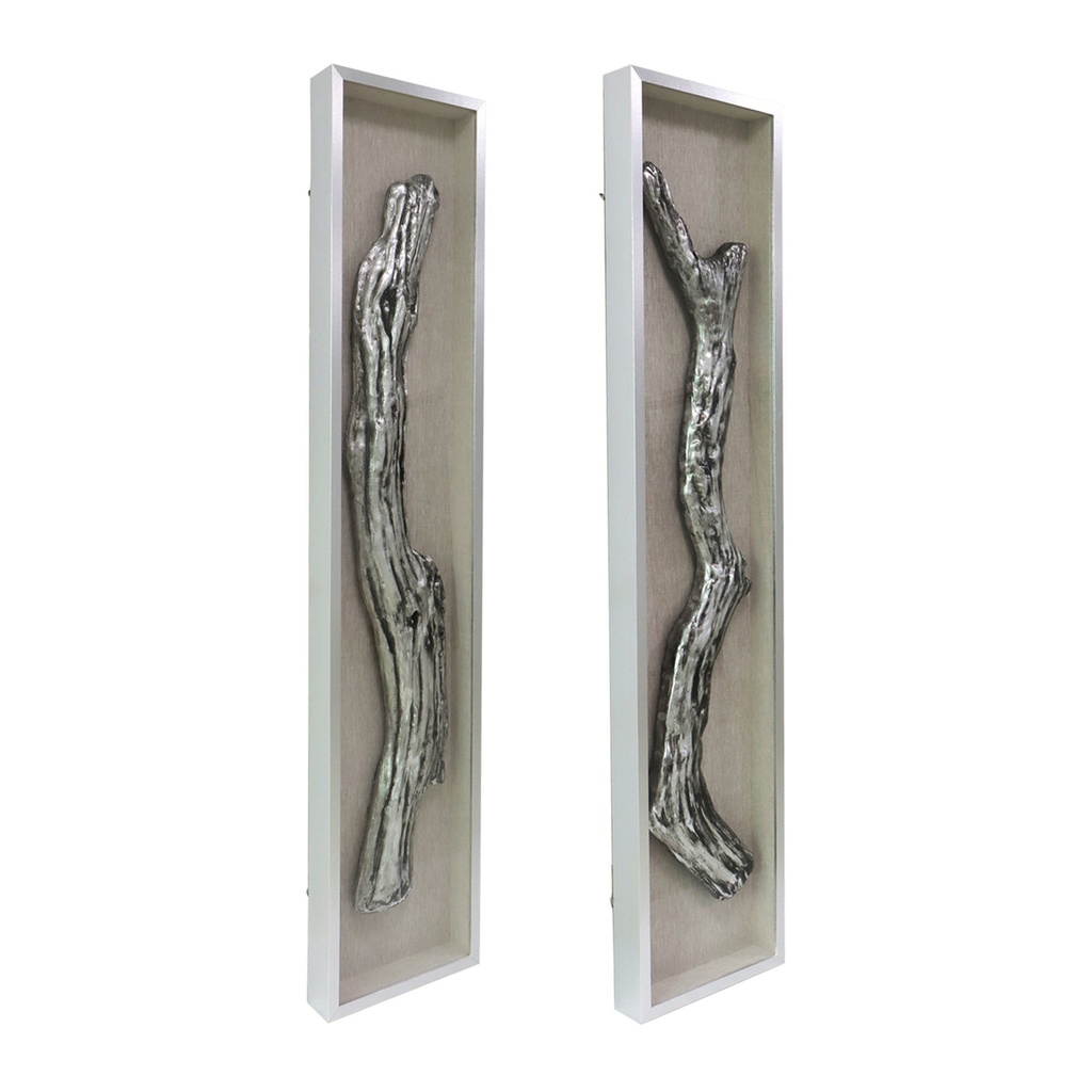 Marco Silver Wood Shadow Box Art 15x70in