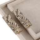 Marquis Tray Beige With Silver Handles 20in