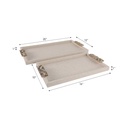 Marquis Tray Beige With Silver Handles 20in