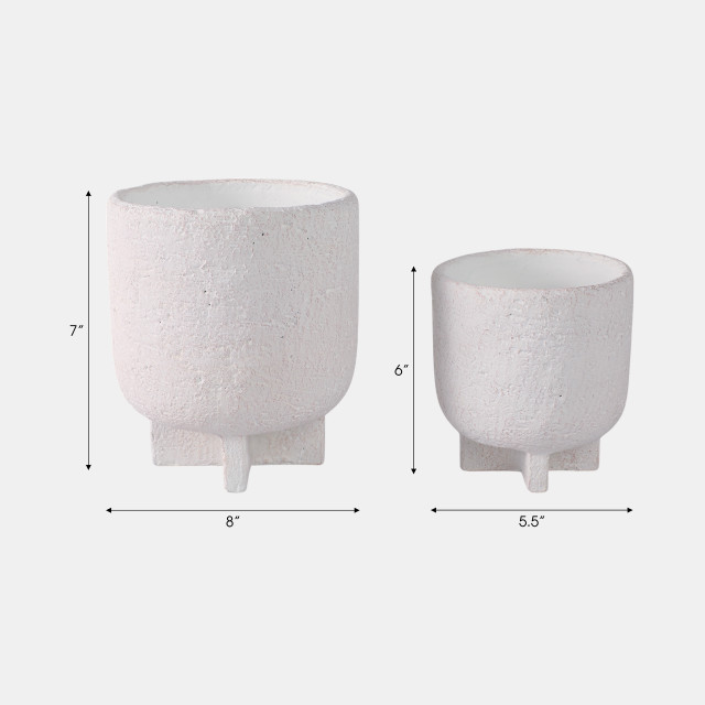 Modern Textured Footed Planter 6in