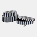 Oval Checkered Box Blue 12in
