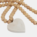 Wood Garland With Marble Hearts 36in