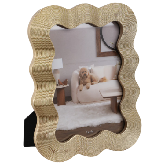 Squiggle Photo Frame Gold 5x7in