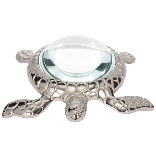 Sea Turtle Magnifying Glass Silver 6in