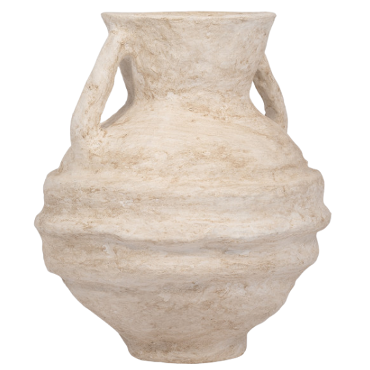 Paper Mache Vase With Handles 15in