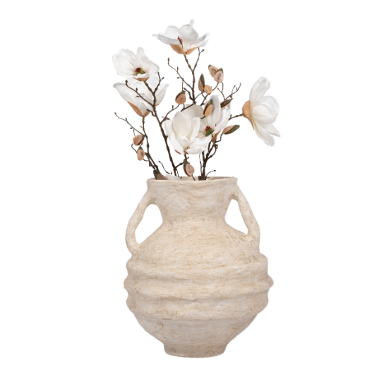 Paper Mache Vase With Handles 15in
