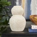 Ceramic Hourglass Textured Vase 12in