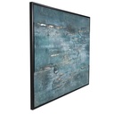 Dark Blue Abtstract Textured Canvas Art 47x59in