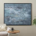 Dark Blue Abtstract Textured Canvas Art 47x59in
