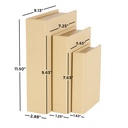 Faux Leather Book Boxes Cream 3pc