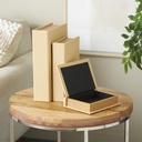Faux Leather Book Boxes Cream 3pc