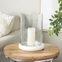 Hammered Glass Candle Holder With Marble Base 13in