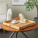 Handmade Rattan Decorative Tray 22x23in