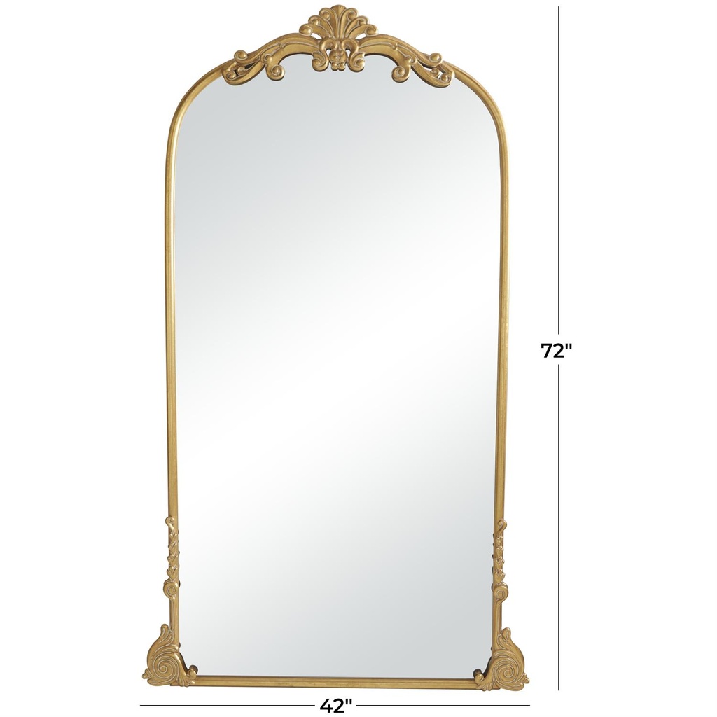 Ornate Gold Floor Mirror 42x72in