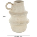 Paper Mache Fluted Vase Cream 10x15in