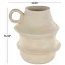 Paper Mache Fluted Vase Cream 12x14in