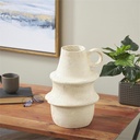 Paper Mache Fluted Vase Cream 12x14in