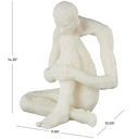 Thinker White Stone Sculpture 14in