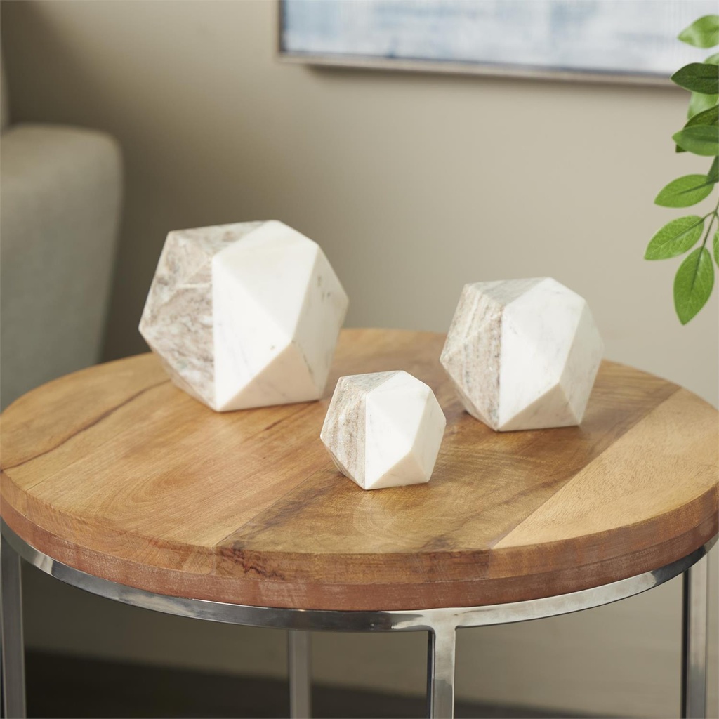 Two-Toned Marble Decorative Cube 5in