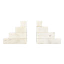 Marble Stairstep Bookends White 2pc