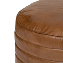 Gaj Leather Pouf Caramel