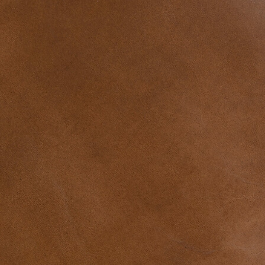 Gaj Leather Pouf Caramel
